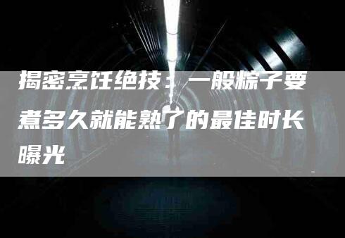 揭密烹饪绝技：一般粽子要煮多久就能熟了的最佳时长曝光-速上门月嫂网